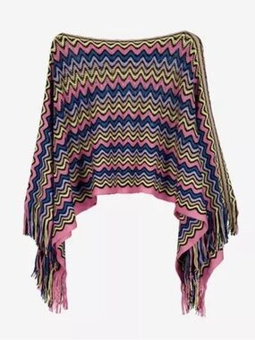 NWT Missoni Iconic Zig Zag Poncho Shawl Scarf